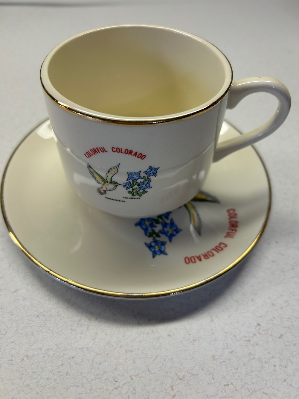 Colorful Colorado collectors cup and saucer